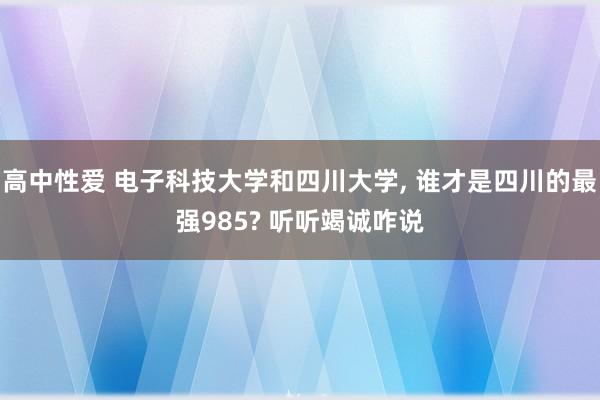 高中性爱 电子科技大学和四川大学， 谁才是四川的最强985? 听听竭诚咋说