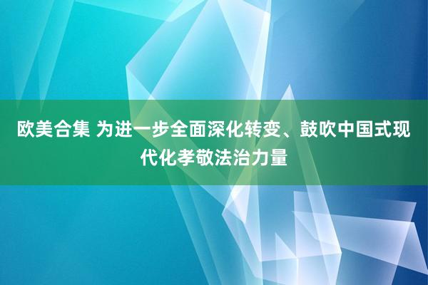 欧美合集 为进一步全面深化转变、鼓吹中国式现代化孝敬法治力量