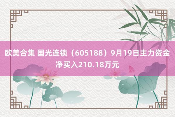 欧美合集 国光连锁（605188）9月19日主力资金净买入210.18万元