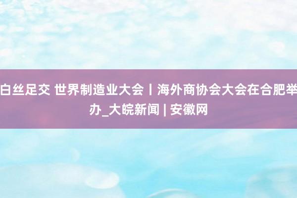 白丝足交 世界制造业大会丨海外商协会大会在合肥举办_大皖新闻 | 安徽网