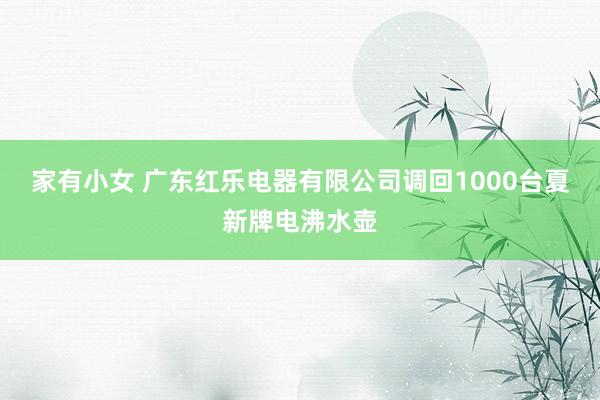 家有小女 广东红乐电器有限公司调回1000台夏新牌电沸水壶