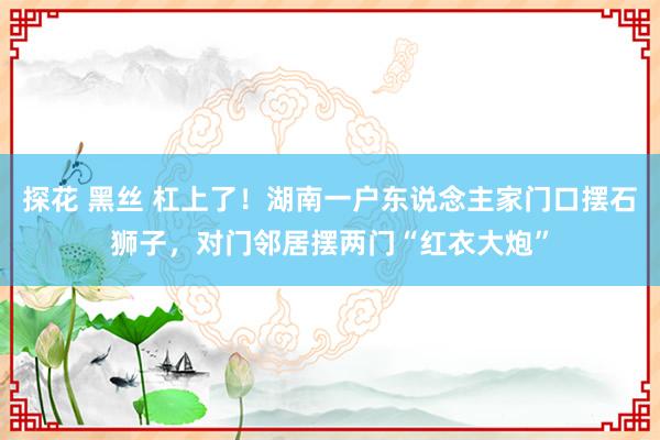 探花 黑丝 杠上了！湖南一户东说念主家门口摆石狮子，对门邻居摆两门“红衣大炮”