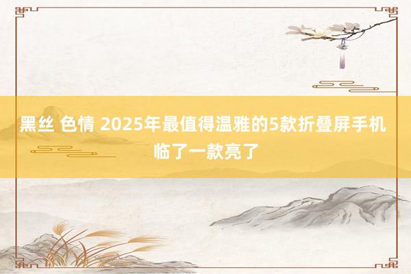 黑丝 色情 2025年最值得温雅的5款折叠屏手机 临了一款亮了