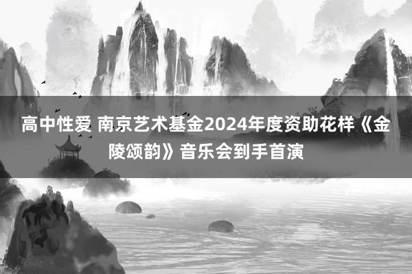 高中性爱 南京艺术基金2024年度资助花样《金陵颂韵》音乐会到手首演