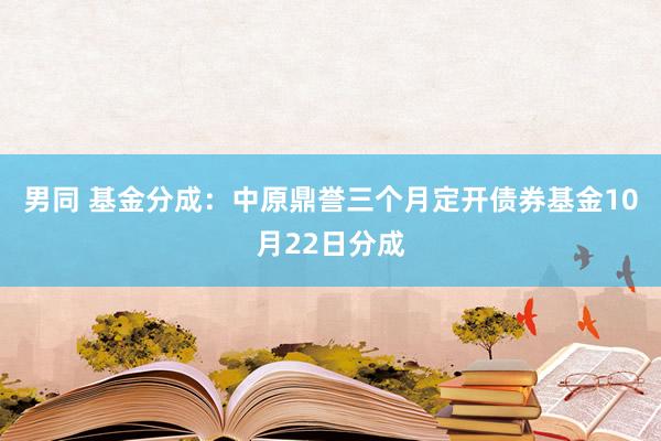 男同 基金分成：中原鼎誉三个月定开债券基金10月22日分成