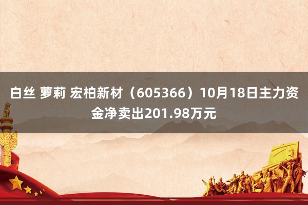 白丝 萝莉 宏柏新材（605366）10月18日主力资金净卖出201.98万元