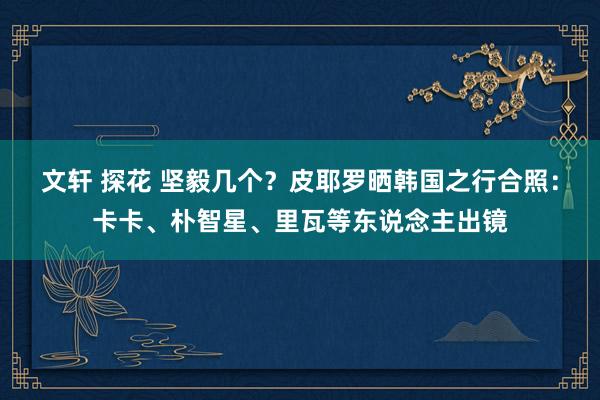 文轩 探花 坚毅几个？皮耶罗晒韩国之行合照：卡卡、朴智星、里瓦等东说念主出镜