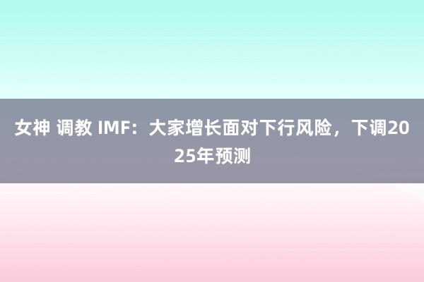 女神 调教 IMF：大家增长面对下行风险，下调2025年预测