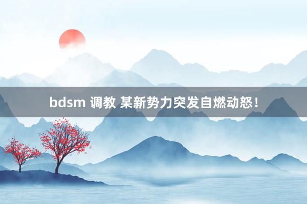 bdsm 调教 某新势力突发自燃动怒！