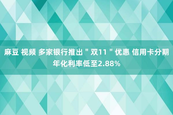 麻豆 视频 多家银行推出＂双11＂优惠 信用卡分期年化利率低至2.88%