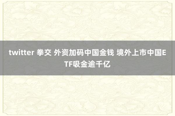 twitter 拳交 外资加码中国金钱 境外上市中国ETF吸金逾千亿