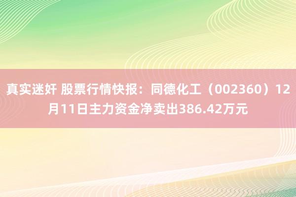 真实迷奸 股票行情快报：同德化工（002360）12月11日主力资金净卖出386.42万元