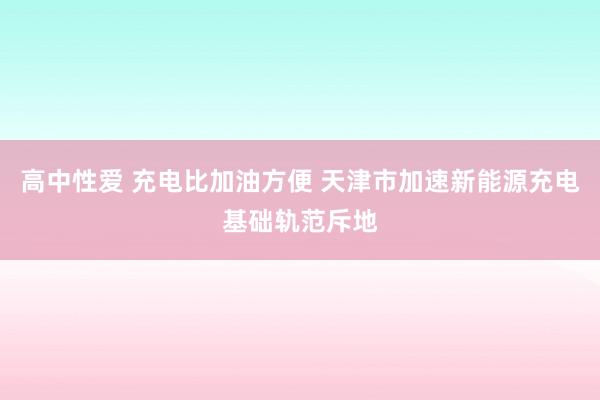 高中性爱 充电比加油方便 天津市加速新能源充电基础轨范斥地