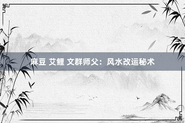 麻豆 艾鲤 文群师父：风水改运秘术