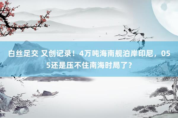 白丝足交 又创记录！4万吨海南舰泊岸印尼，055还是压不住南海时局了？