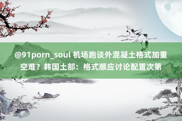 @91porn_soul 机场跑谈外混凝土格式加重空难？韩国土部：格式顺应讨论配置次第