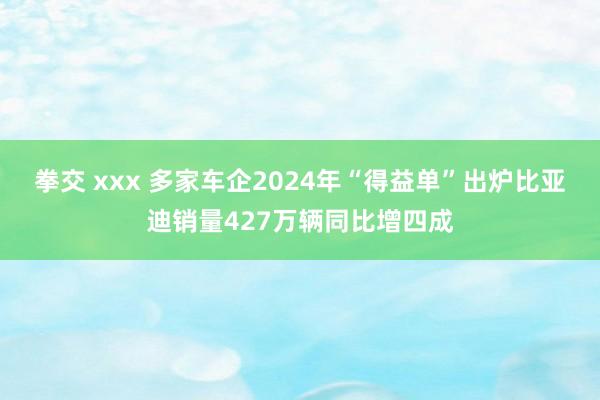 拳交 xxx 多家车企2024年“得益单”出炉比亚迪销量427万辆同比增四成