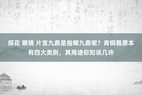 探花 眼镜 片言九鼎是指哪九鼎呢？青铜器原本有四大类别，其用途你知谈几许