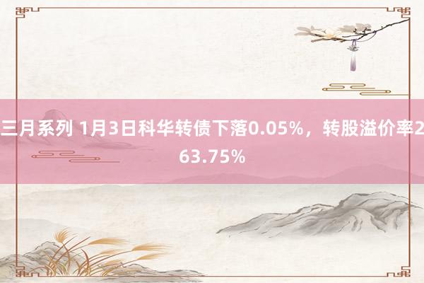 三月系列 1月3日科华转债下落0.05%，转股溢价率263.75%