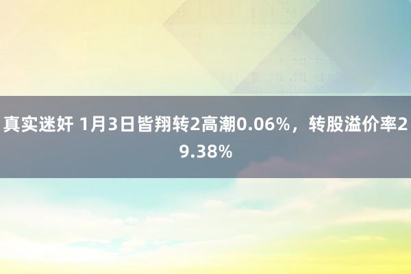 真实迷奸 1月3日皆翔转2高潮0.06%，转股溢价率29.38%