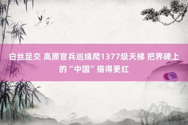 白丝足交 高原官兵巡缉爬1377级天梯 把界碑上的“中国”描得更红