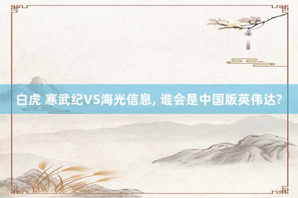 白虎 寒武纪VS海光信息， 谁会是中国版英伟达?